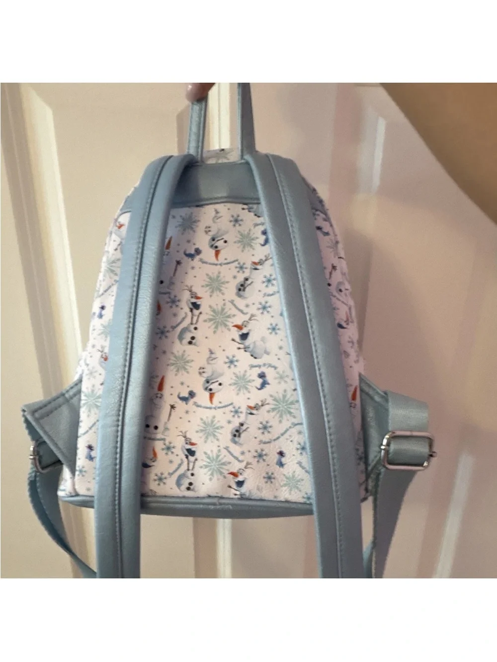 Loungefly White and Light Blue Olaf Snowflake Mini Backpack